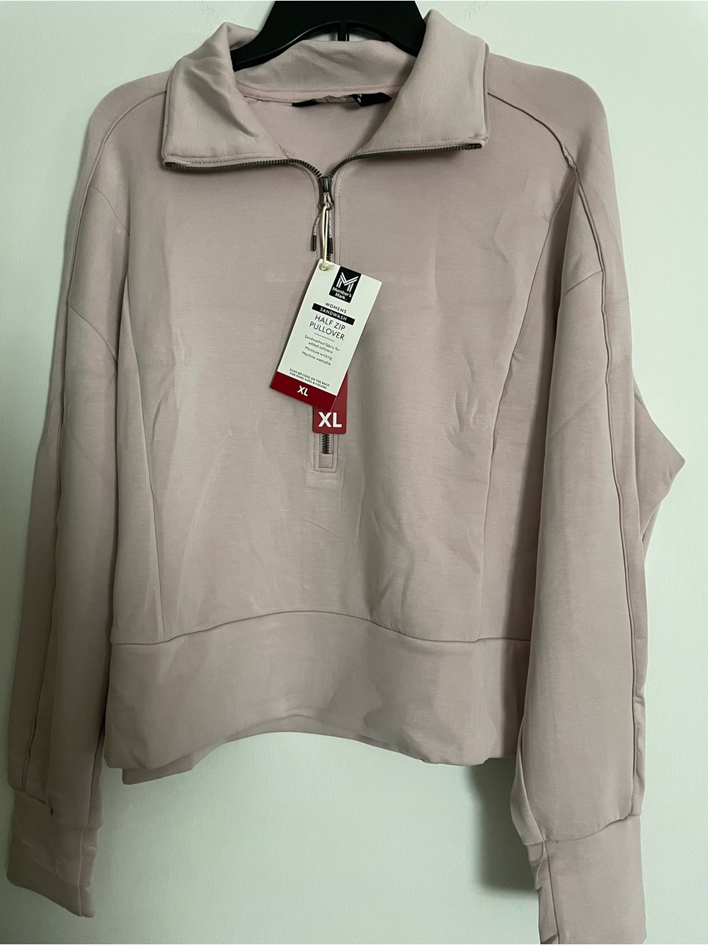 Half-Zip Pullover Sandwashed Soft Sweatshirt - Dusty Blush NWT
